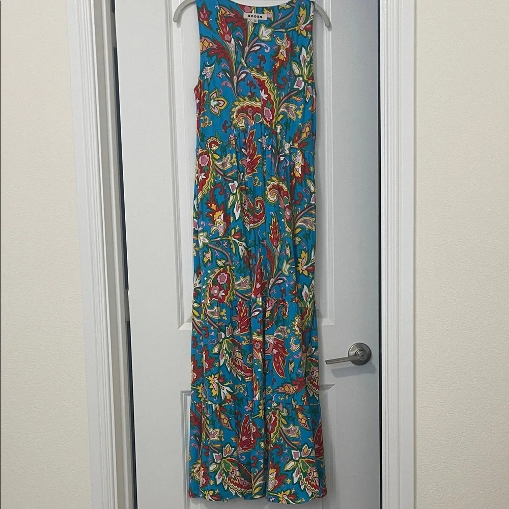 NWOT! Boden Blue Paisley Maxi Dress, Size 6 - Picture 8 of 9